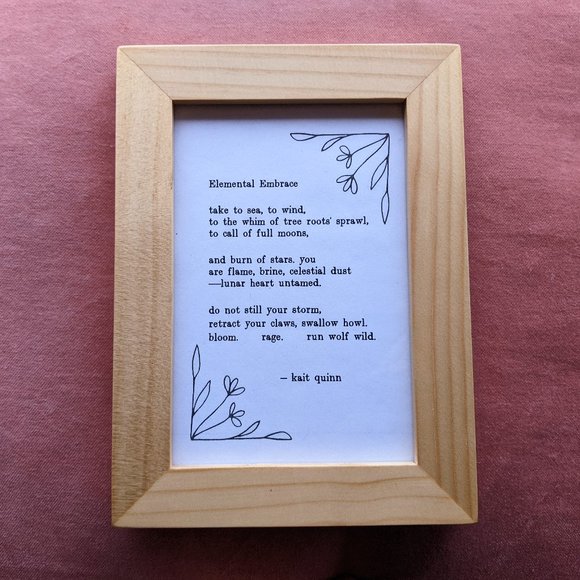 Other - Elements Poem (Floral) in Light Wood Frame